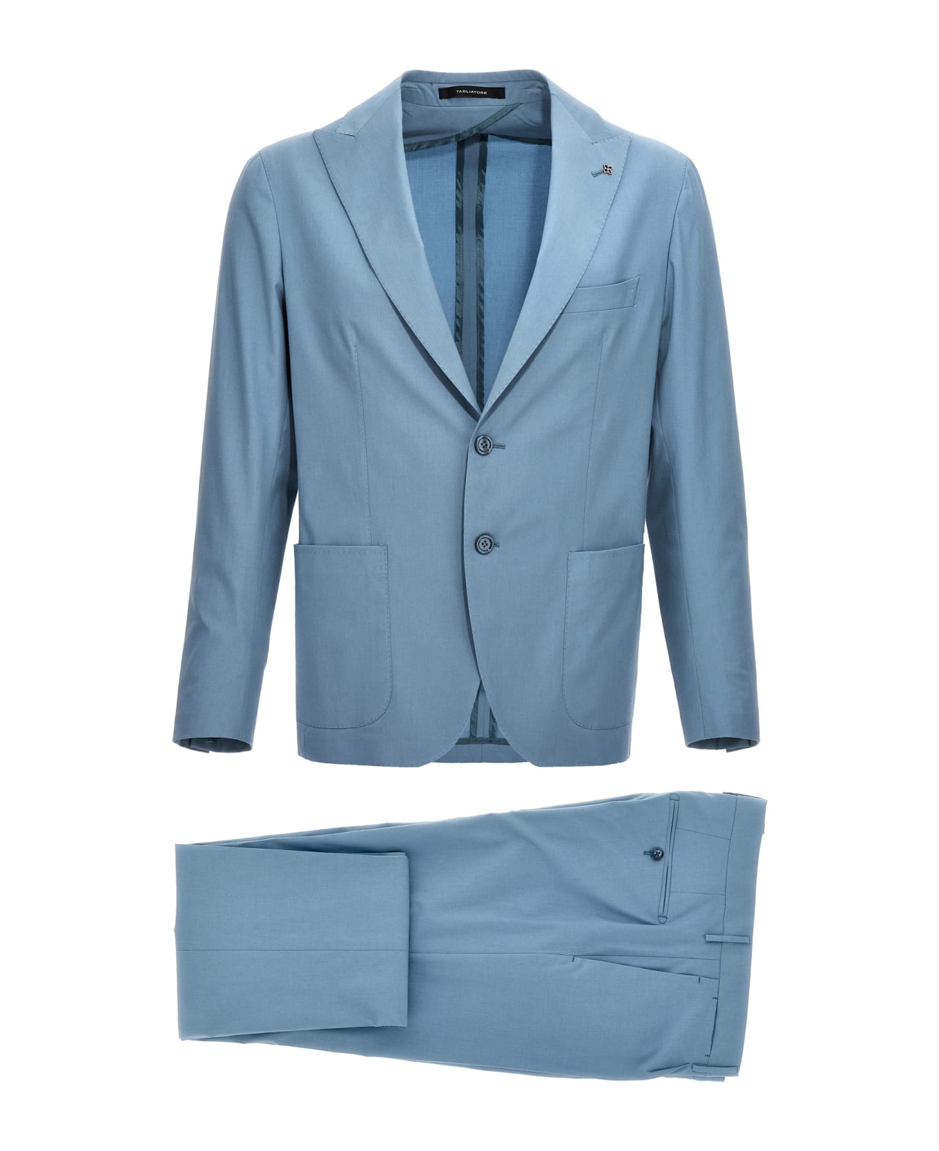Tagliatore Single-breasted Cool Wool Suit - Light Blue