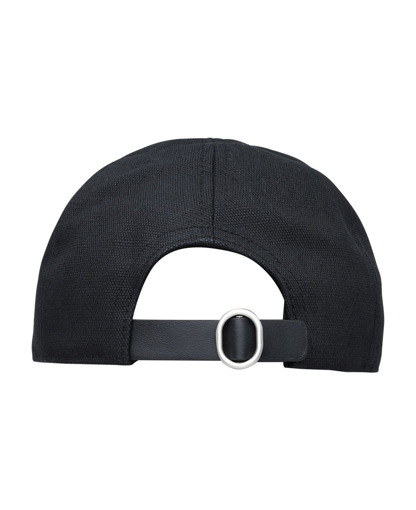Jil Sander Black Linen Blend Cap - Black 帽子