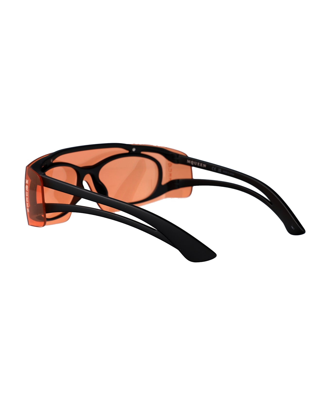 Alexander McQueen Eyewear Am0489s Sunglasses - BLACK-BLACK-ORANGE