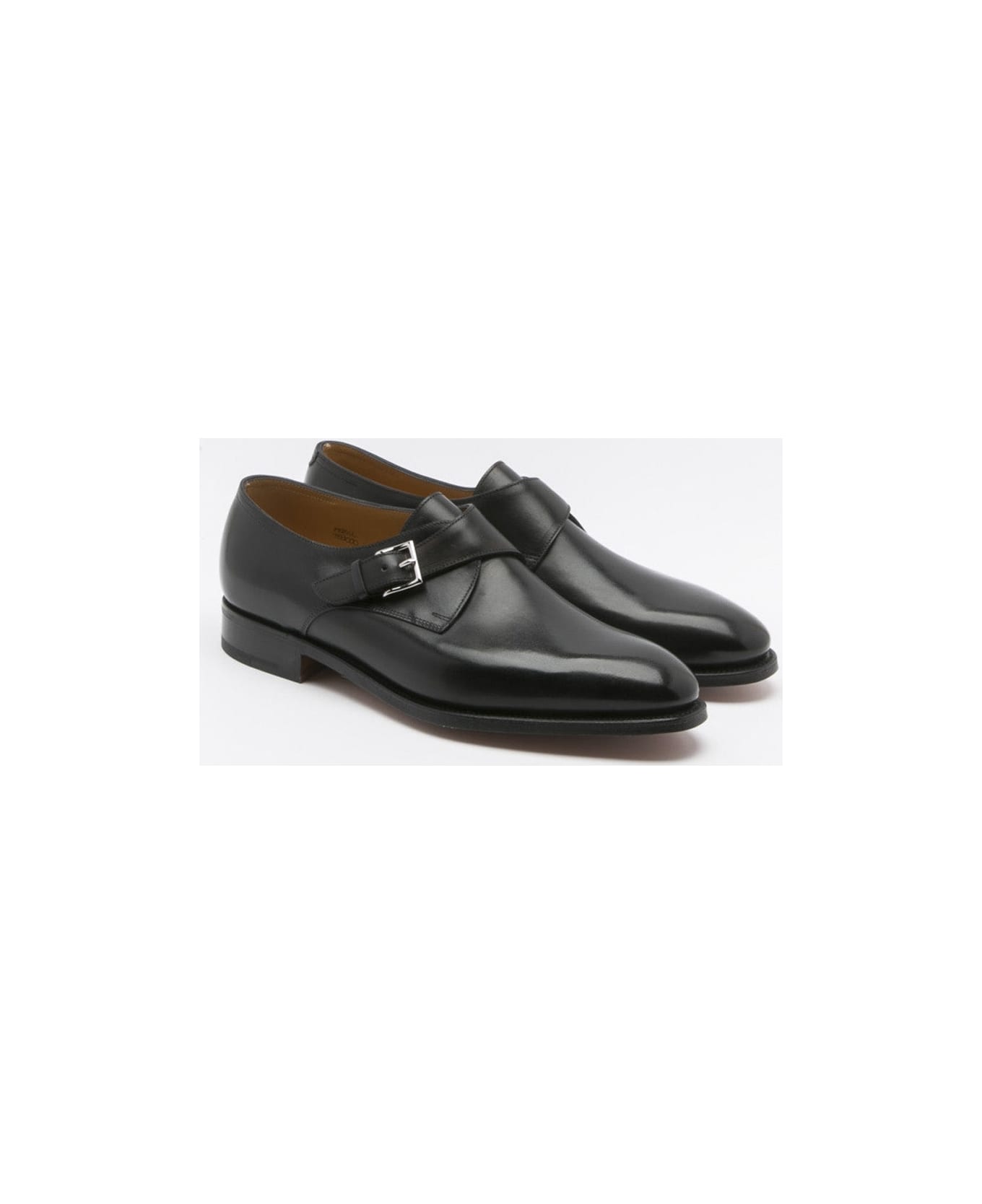 John Lobb Black Calf Monk Strap Shoe - Nero