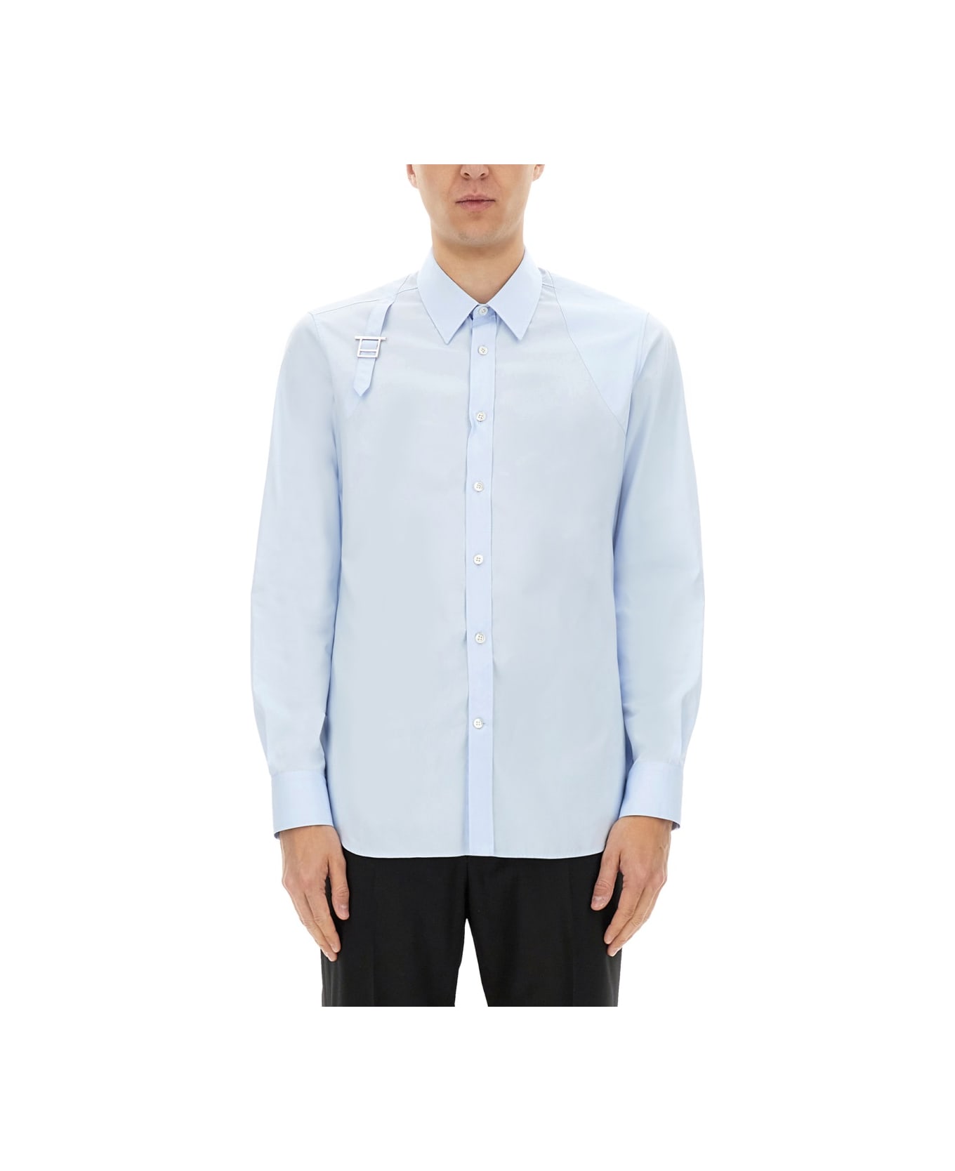 Alexander McQueen Harness Shirt With T Buckle - AZURE