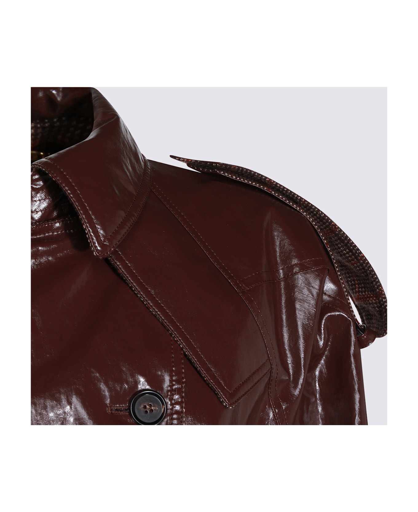 Chloé Dark Purple Leather Trench Coat - DEEP PURPLE