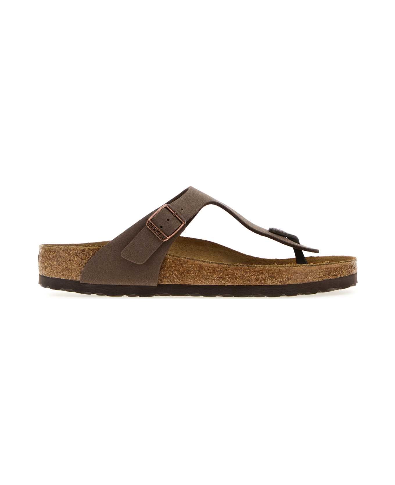 Birkenstock Mud Leather Gizeh Thong Slippers - MOCCA