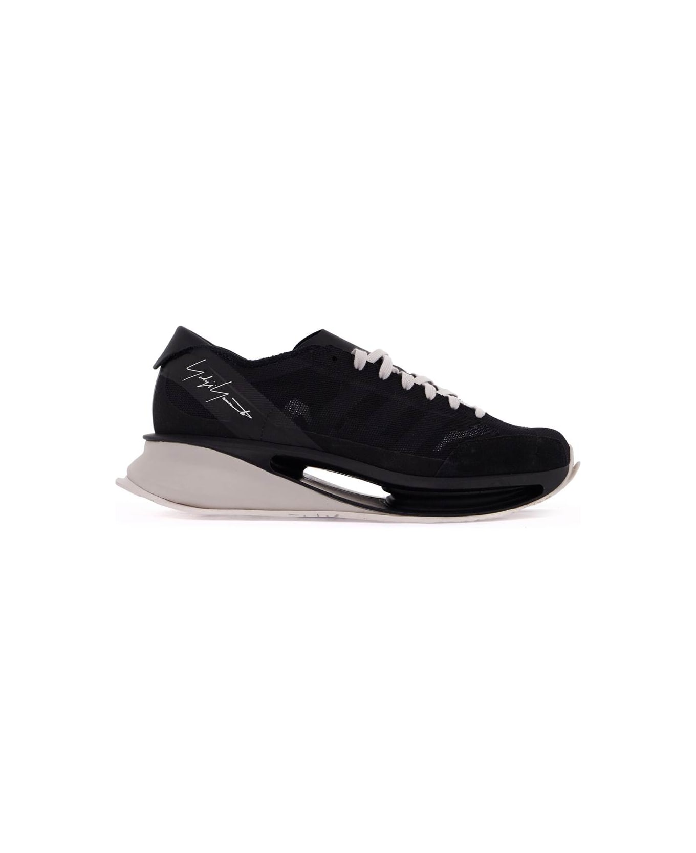 Y-3 S Gendo Run Sneakers In Black Suede And Fabric - Black Black Chapea