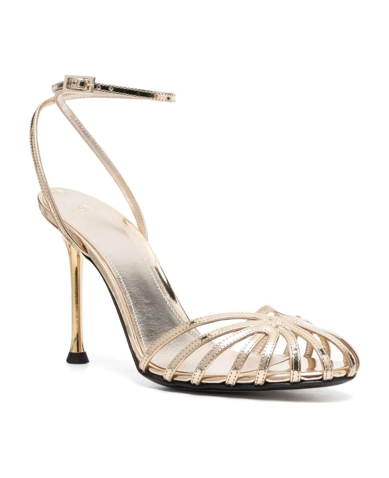 Alevì Gold-tone Calf Leather Sandals - Golden サンダル