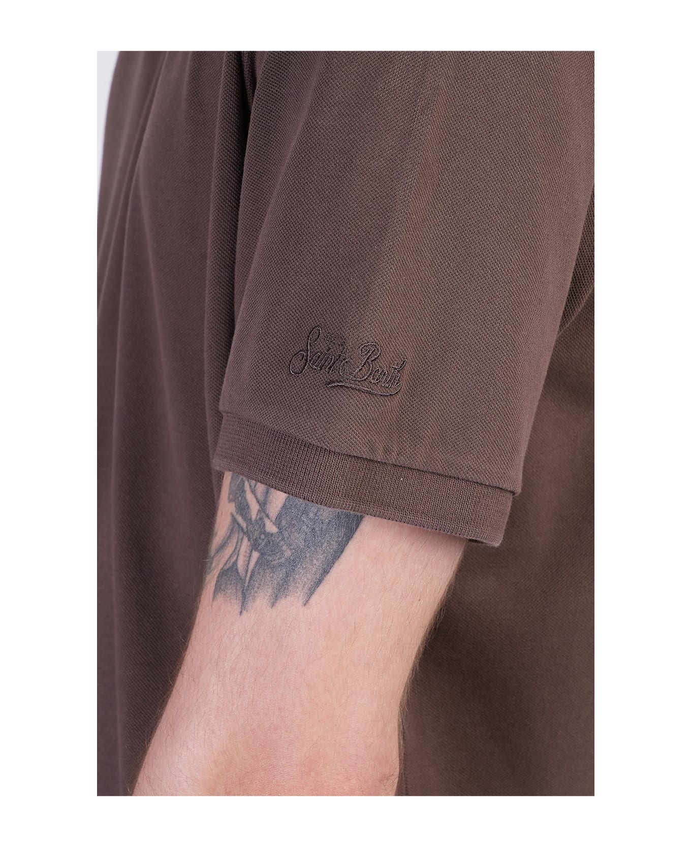 MC2 Saint Barth Charles Polo In Brown Cotton - brown