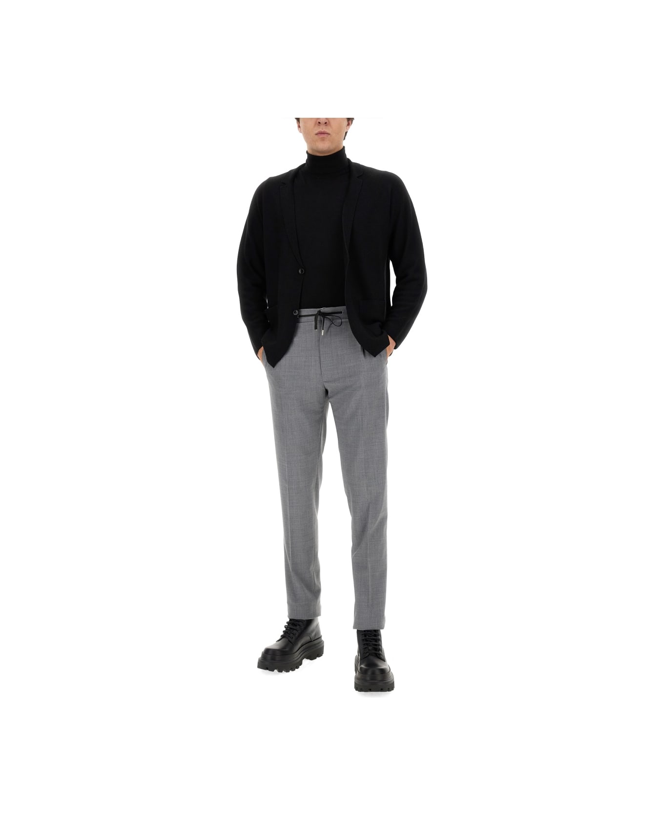 Lardini Knitted Jacket - Black ニットウェア