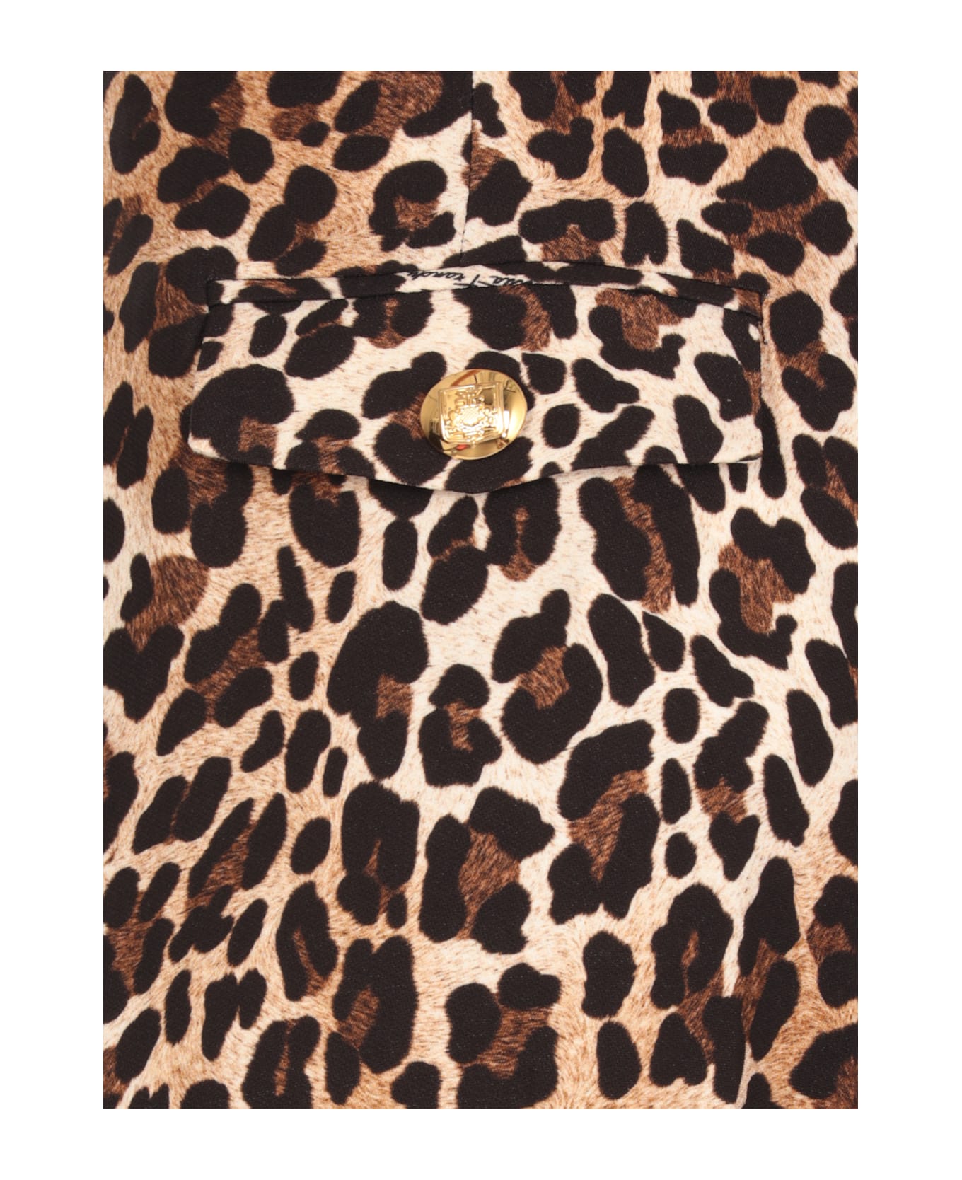 Elisabetta Franchi Double-dart Animalier Crêpe Straight Trousers - Brown