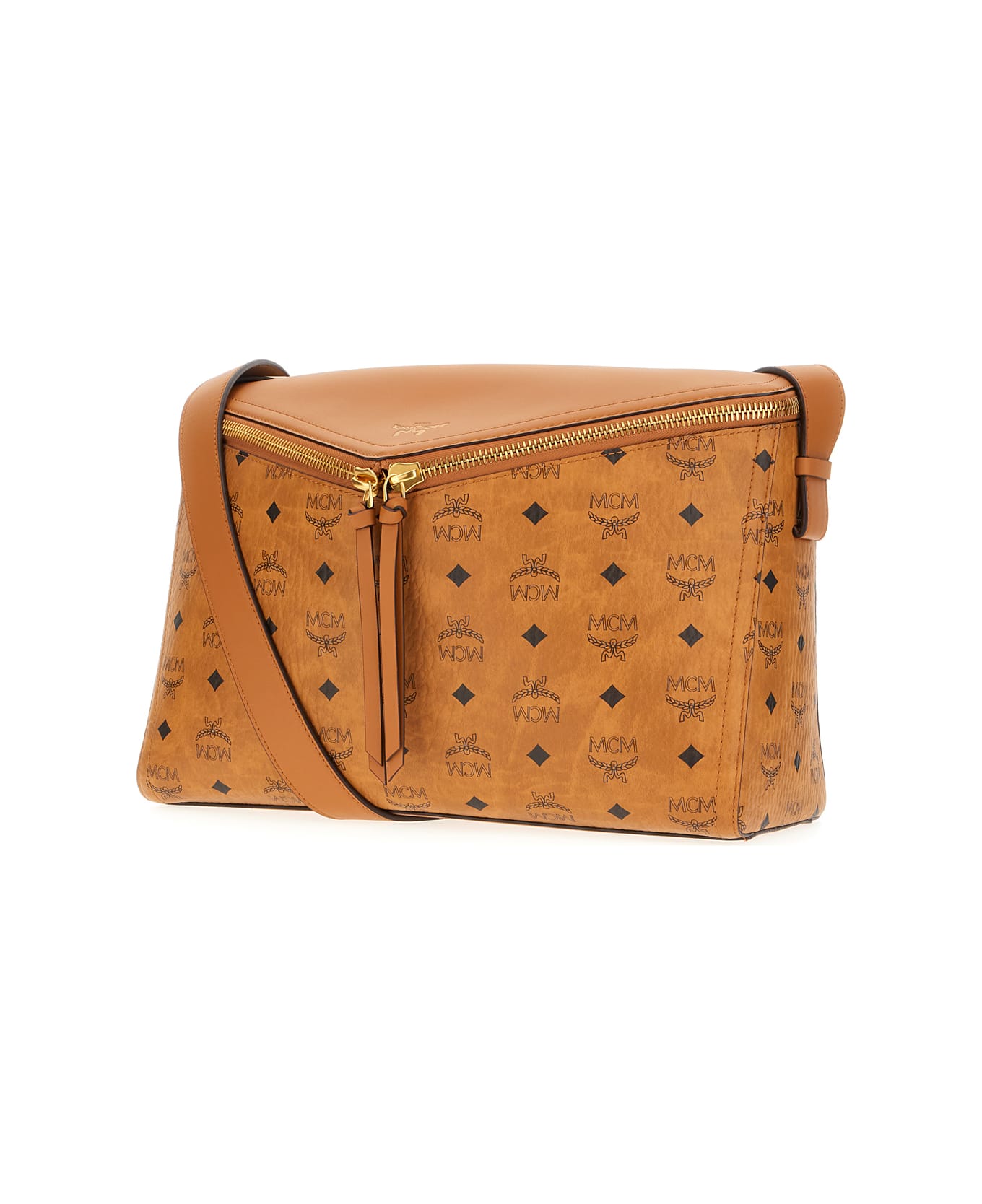 MCM Printed Synthetic Leather Crossbody Bag - BROWN/BLACK