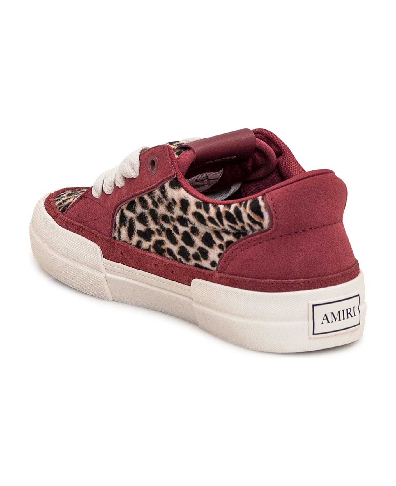 AMIRI Leopard Sunset Skate Sneaker - BURGUNDY