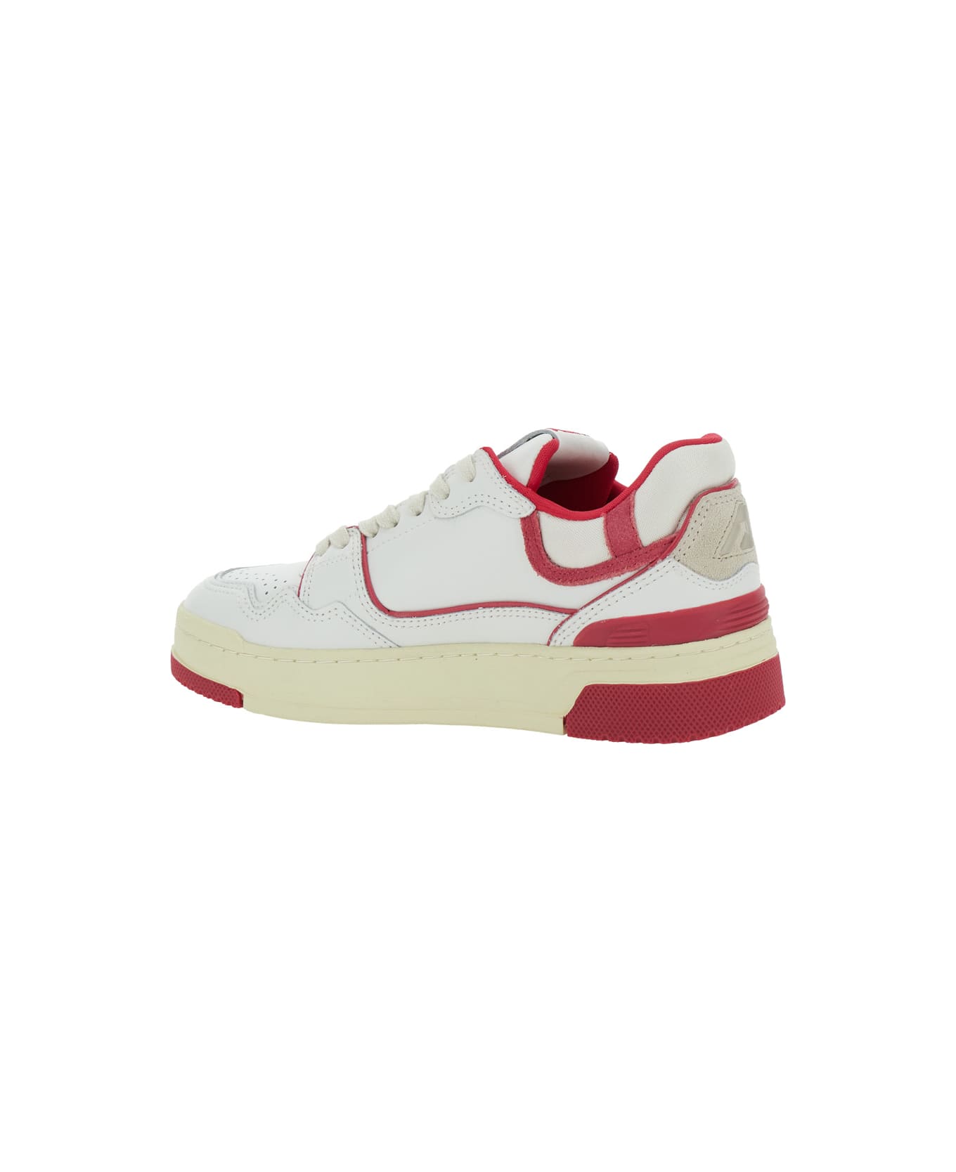 Autry 'clc' White Sneakers With Logo Patch On The Tongue And Logo Print On The Heel In Leather Blend Woman - White
