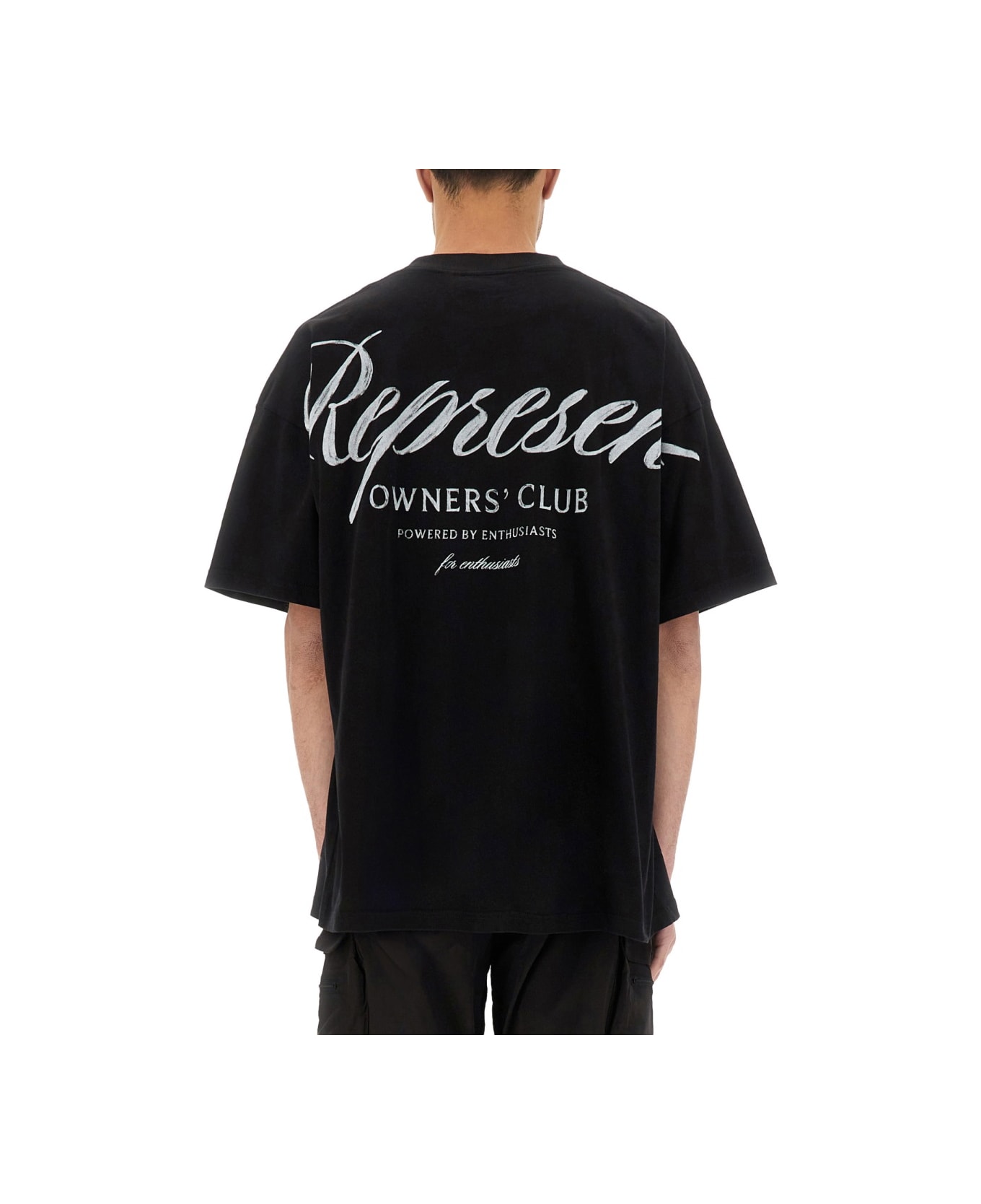 REPRESENT "represent Owners Club Script" T-shirt - BLACK