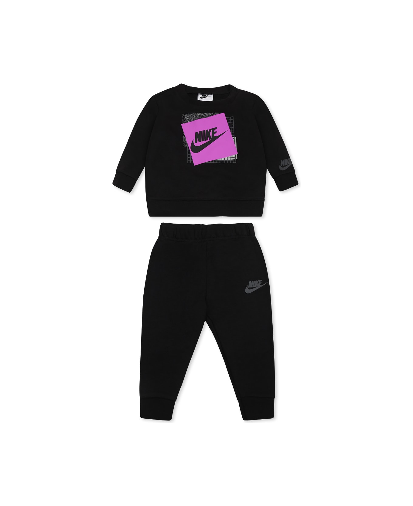 Nike Black Suit For Baby Girl With Swoosh - Black