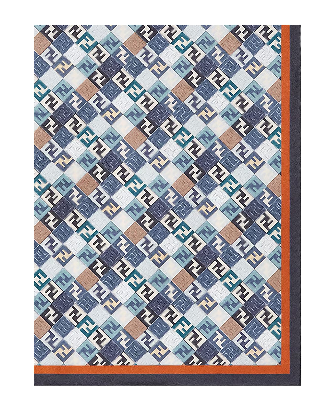 Fendi Silk Foulard With All-over Ff Logo - MIRTO+MULTICOLOR