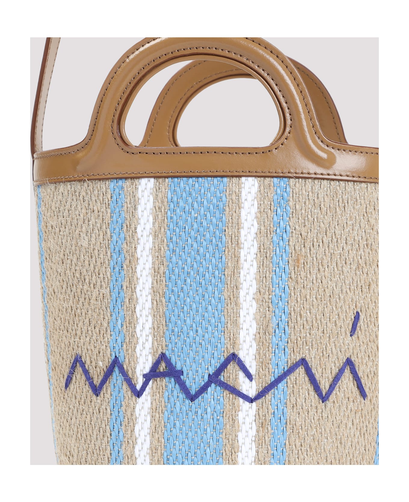 Marni Tropicalia Mini Bucket Handbag - Cigar Opal Lily White