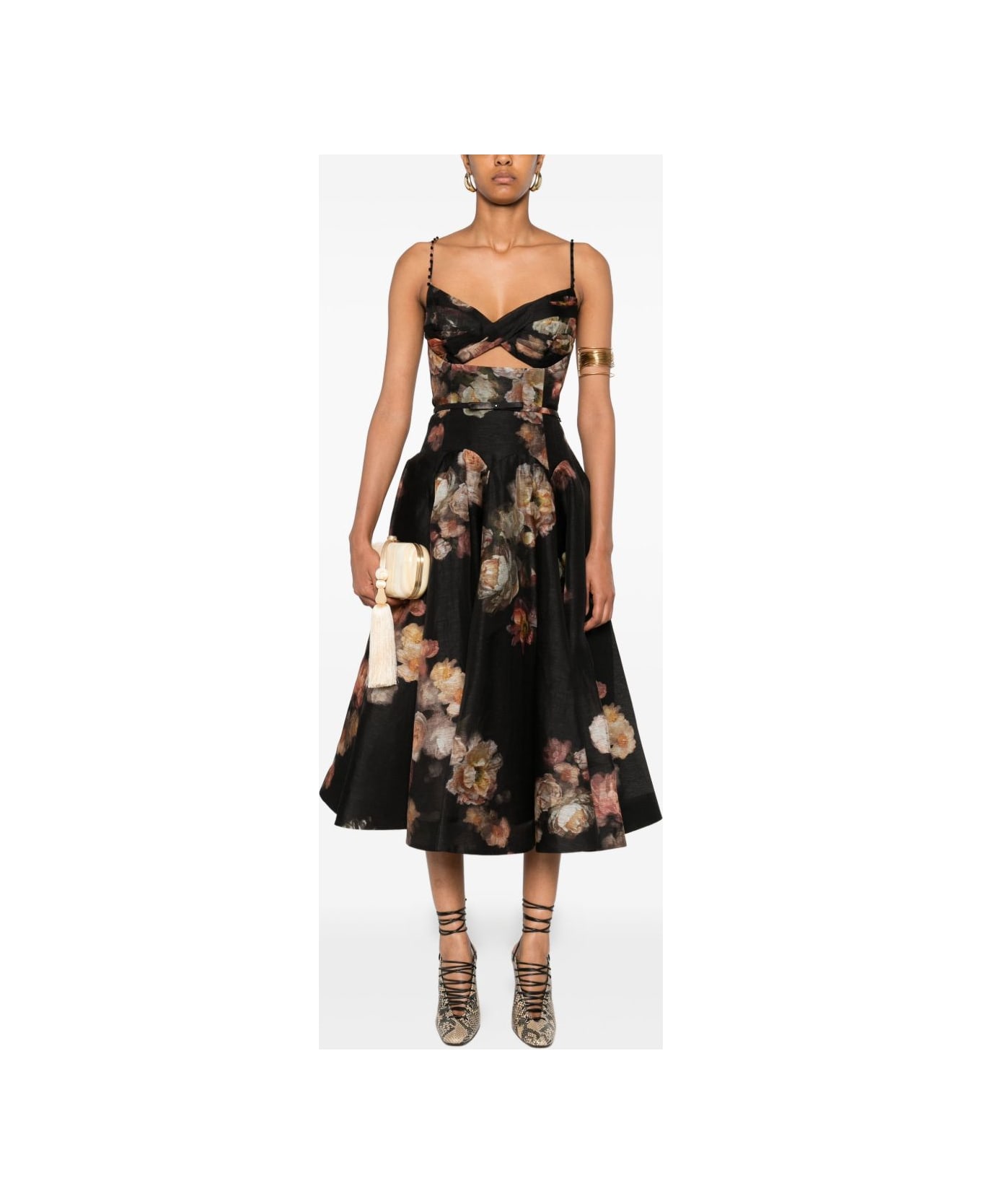 Zimmermann Hypnotic Linen And Silk Mini Dress - Black