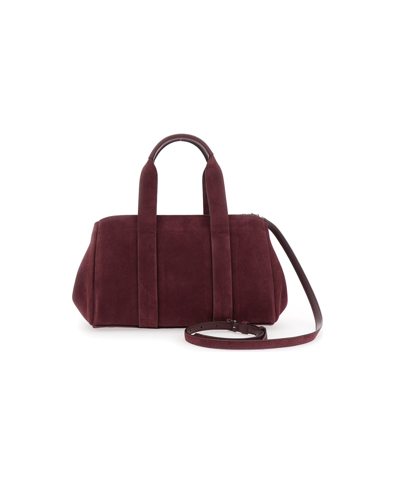 MICHAEL Michael Kors Bordeaux Shoulder Bag With Metallic Pendant In Suede Woman - Bordeaux