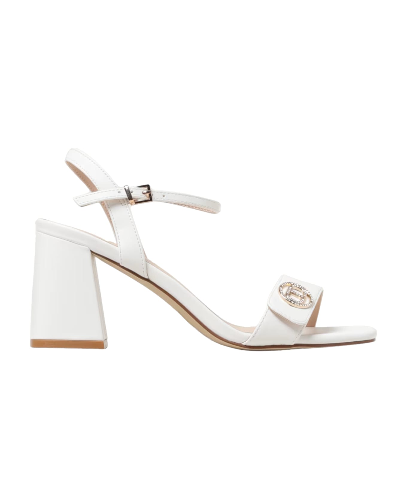 TwinSet Sandal With Oval T - BIANCO OTTICO