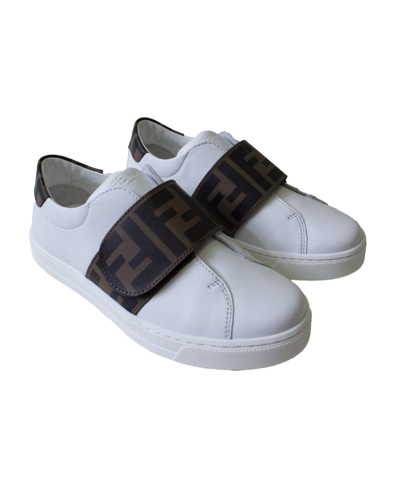 Fendi Kids Sneakers - A Bianco Tabacco Nero