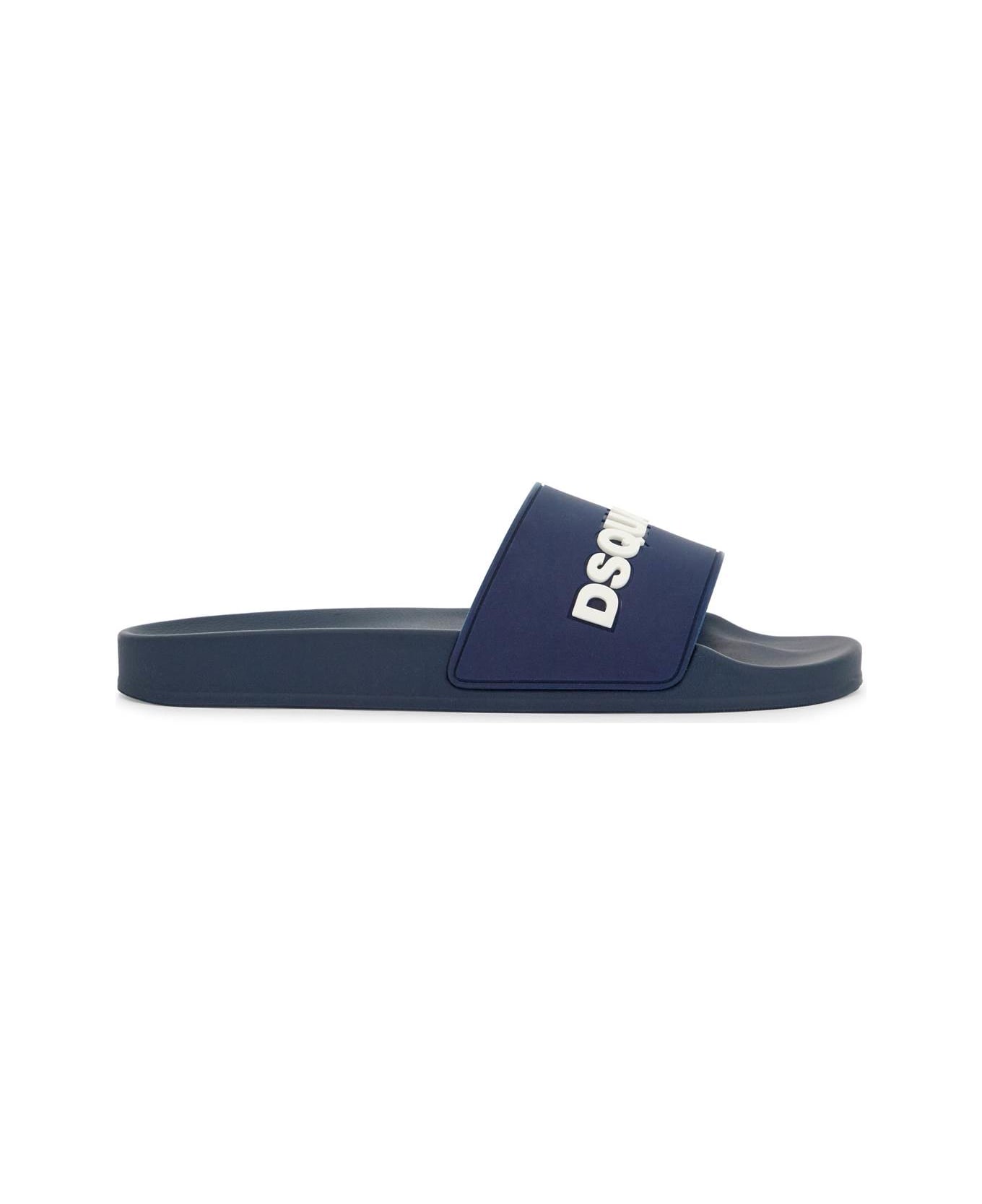 Dsquared2 Navy Blue Polyurethane Slippers - BLU NOTTE (Blue)