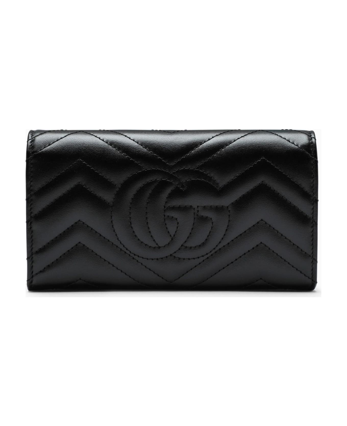 Gucci Black Marmont Gg Continental Wallet - Nero
