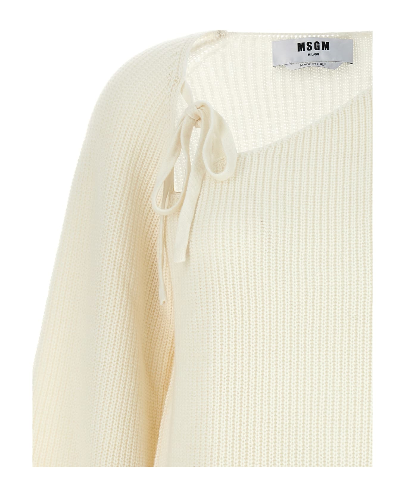 MSGM Lacing Sweater - White
