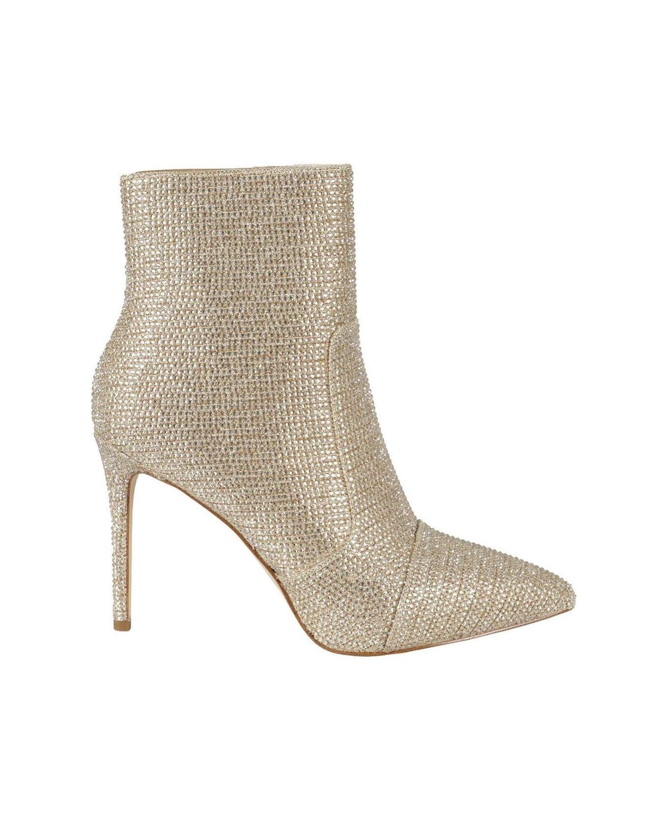 Michael Kors Rue Glitter Embellished Heeled Ankle Boots - Pale Gold ブーツ
