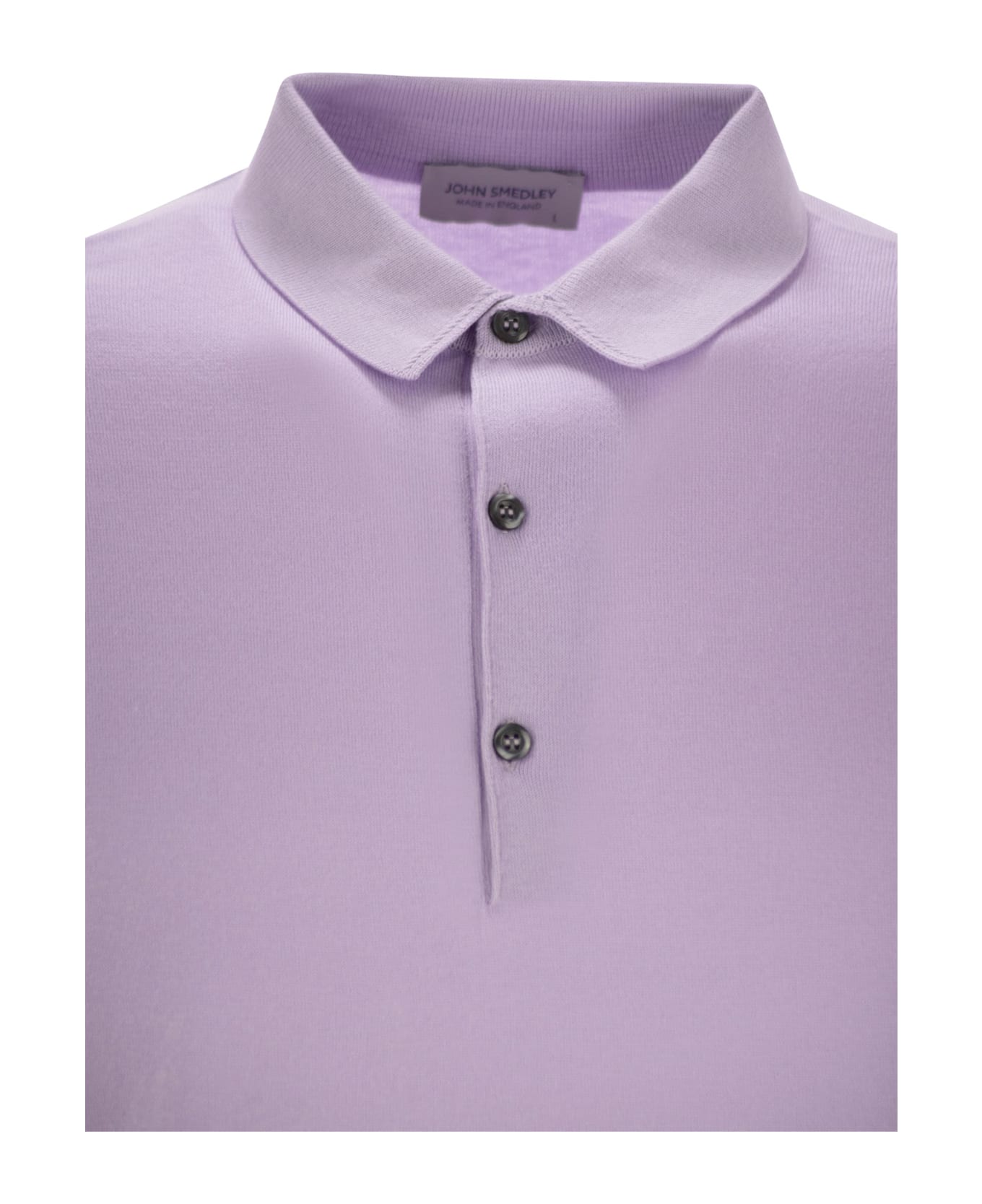 John Smedley Adrian - Cotton Short-sleeved Polo Shirt - Lilac