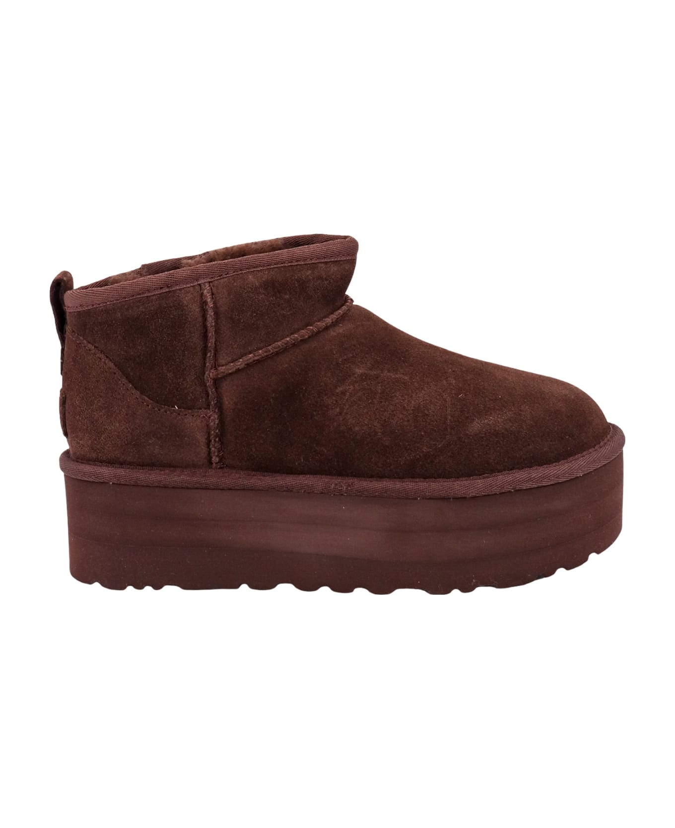 UGG Classic Ultra Mini Platform Ankle Boots - Brown ウェッジシューズ