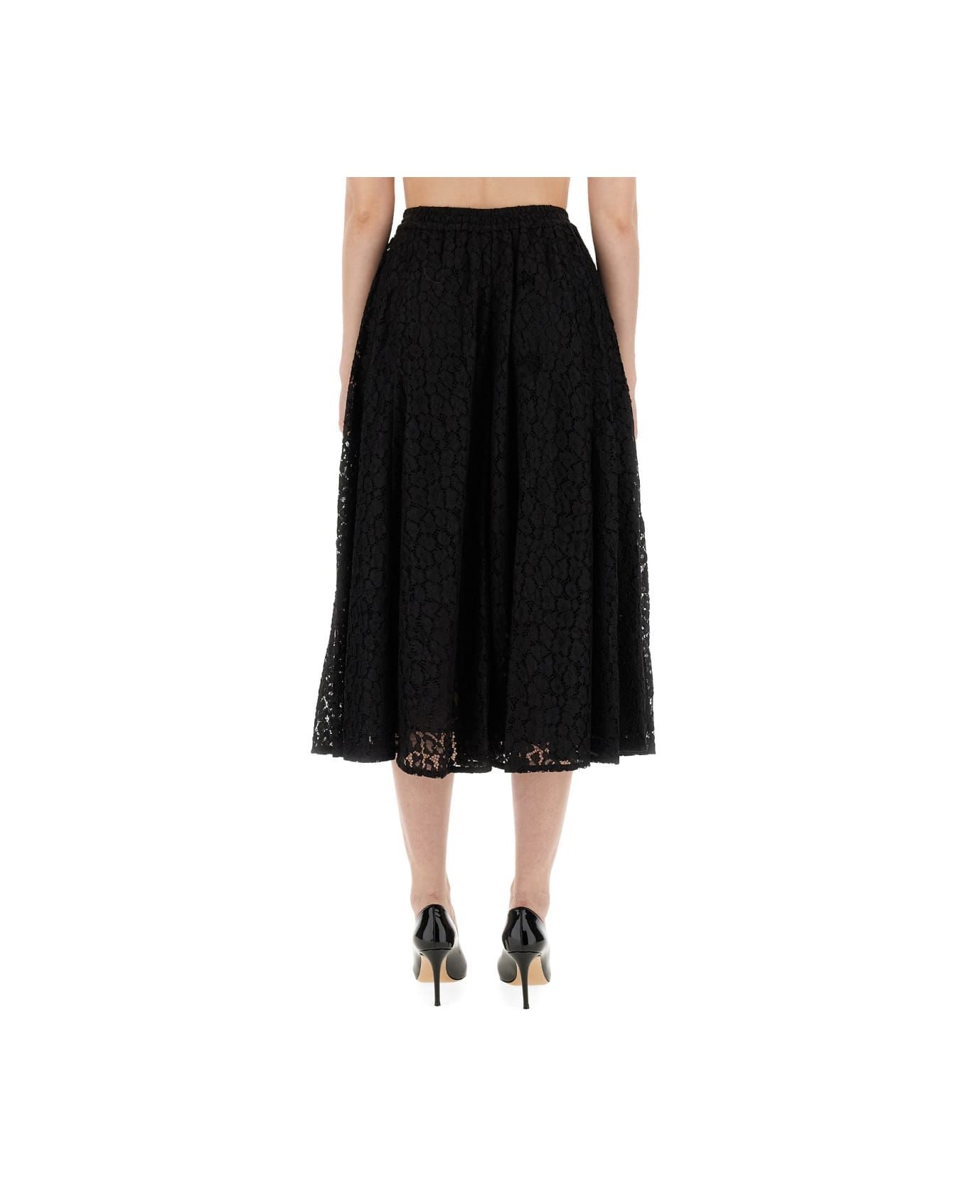 Michael Kors Lace Longuette Skirt - BLACK