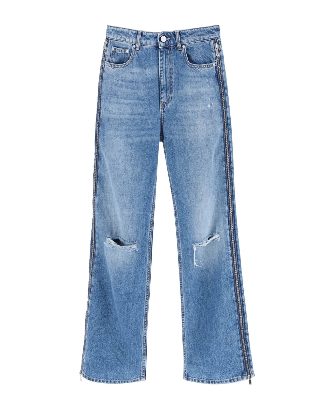 Stella McCartney Straight Leg Jeans With Zippers - MID BLUE (Blue)