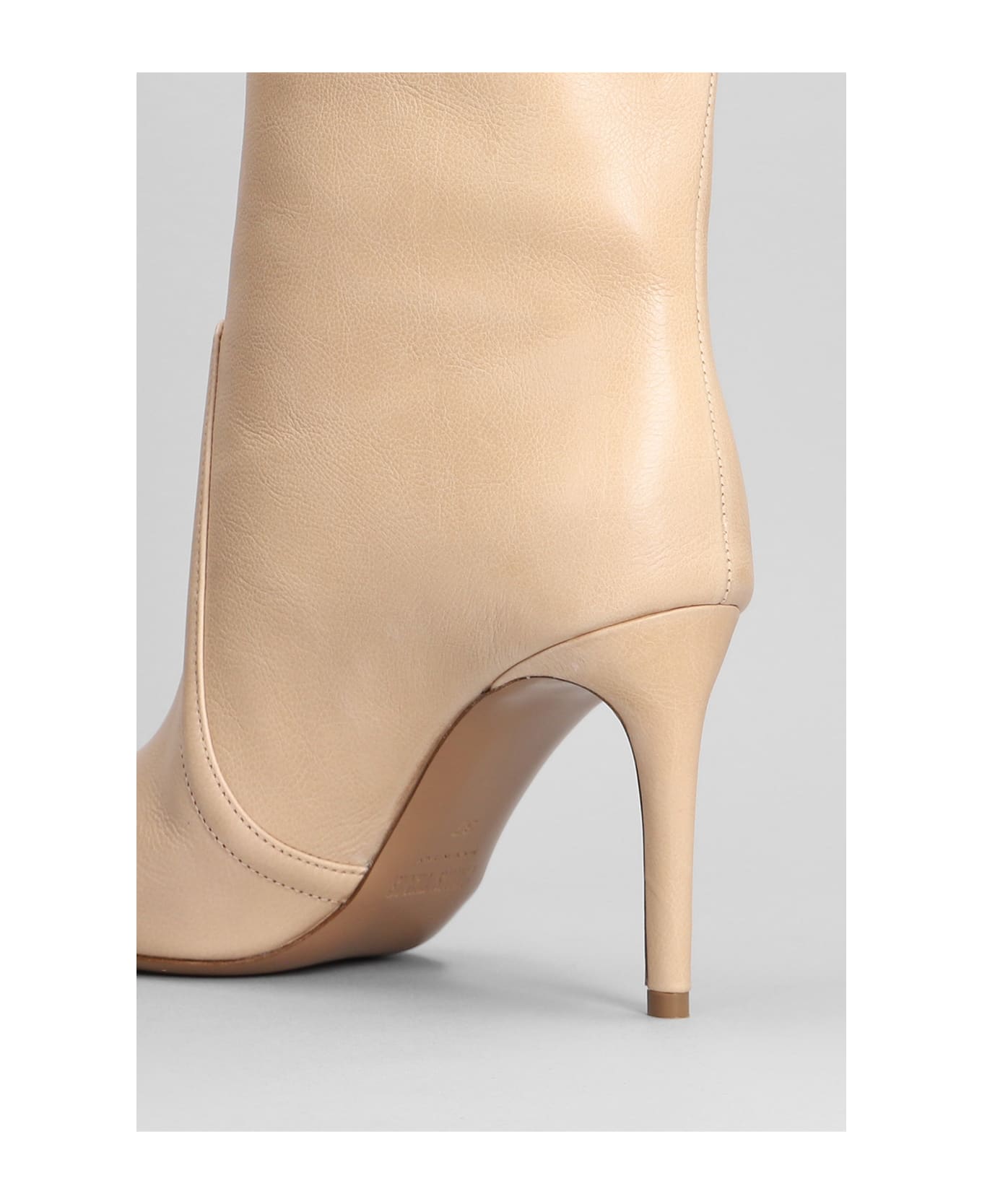Paris Texas High Heels Ankle Boots In Powder Leather - powder