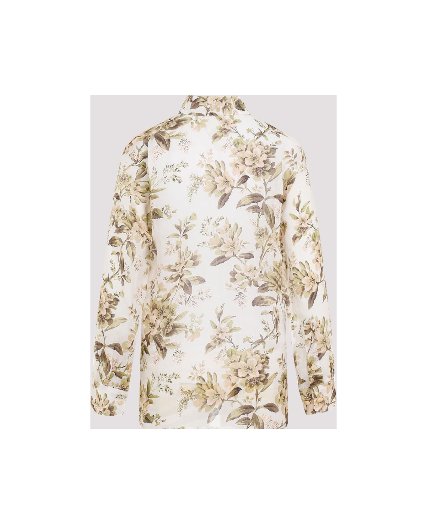 Zimmermann Golden Manstyle Shirt - Sage Toile Floral