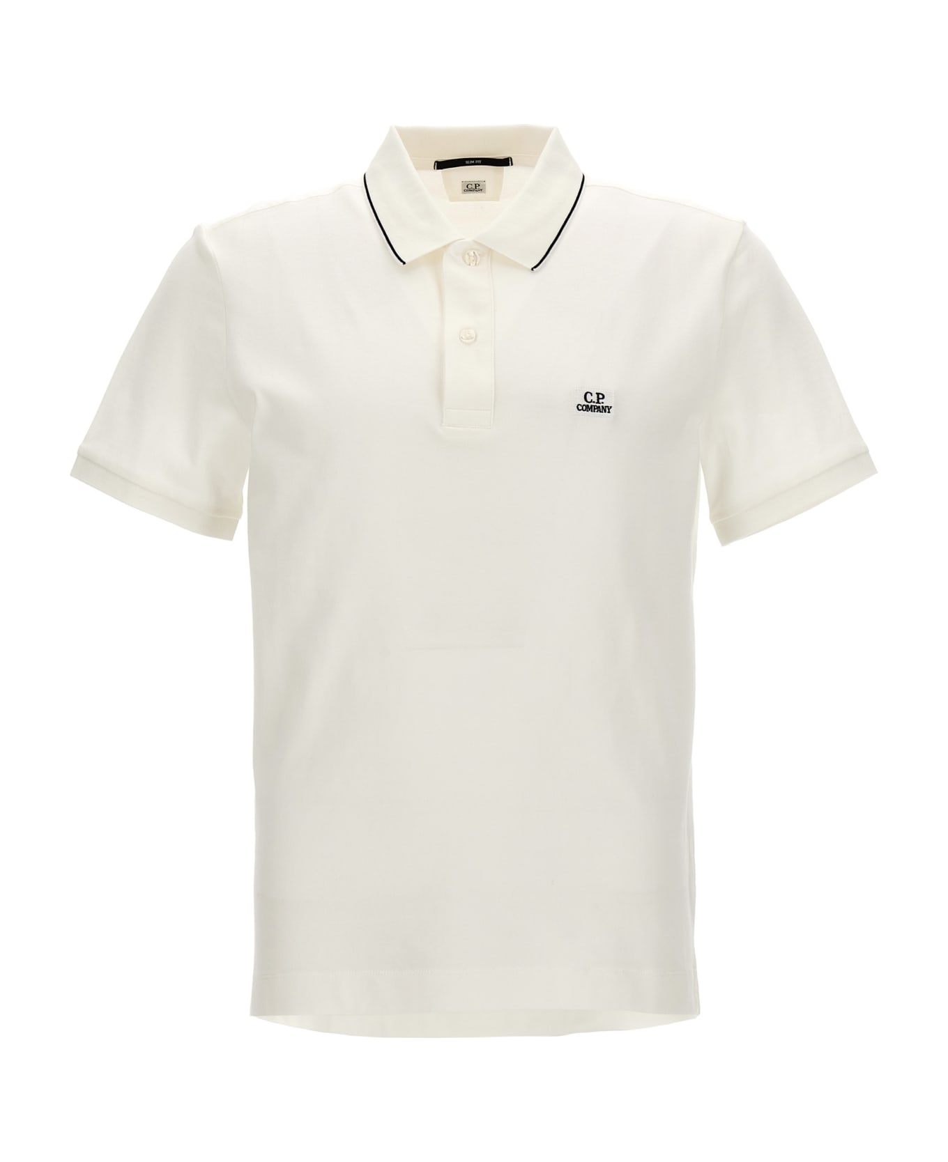 C.P. Company Logo Embroidery Polo Shirt - White ポロシャツ