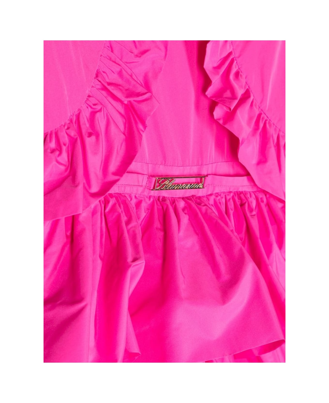 Miss Blumarine Fuchsia Dress With Ruches And Flounces - Pink