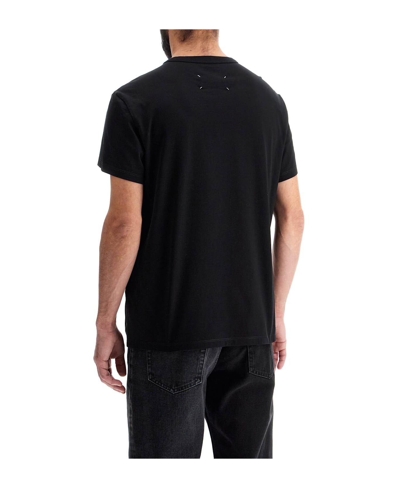 Maison Margiela 'reverse Logo T-shirt With - BLACK /WHITE EMBROIDERY (Black)