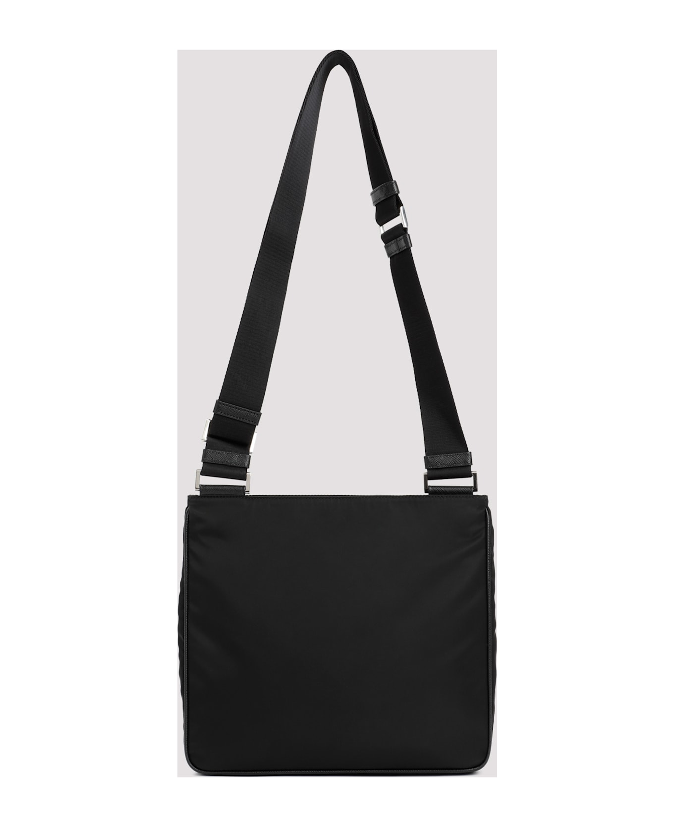 Prada Re-nylon And Saffiano Shoulder Bag - Nero