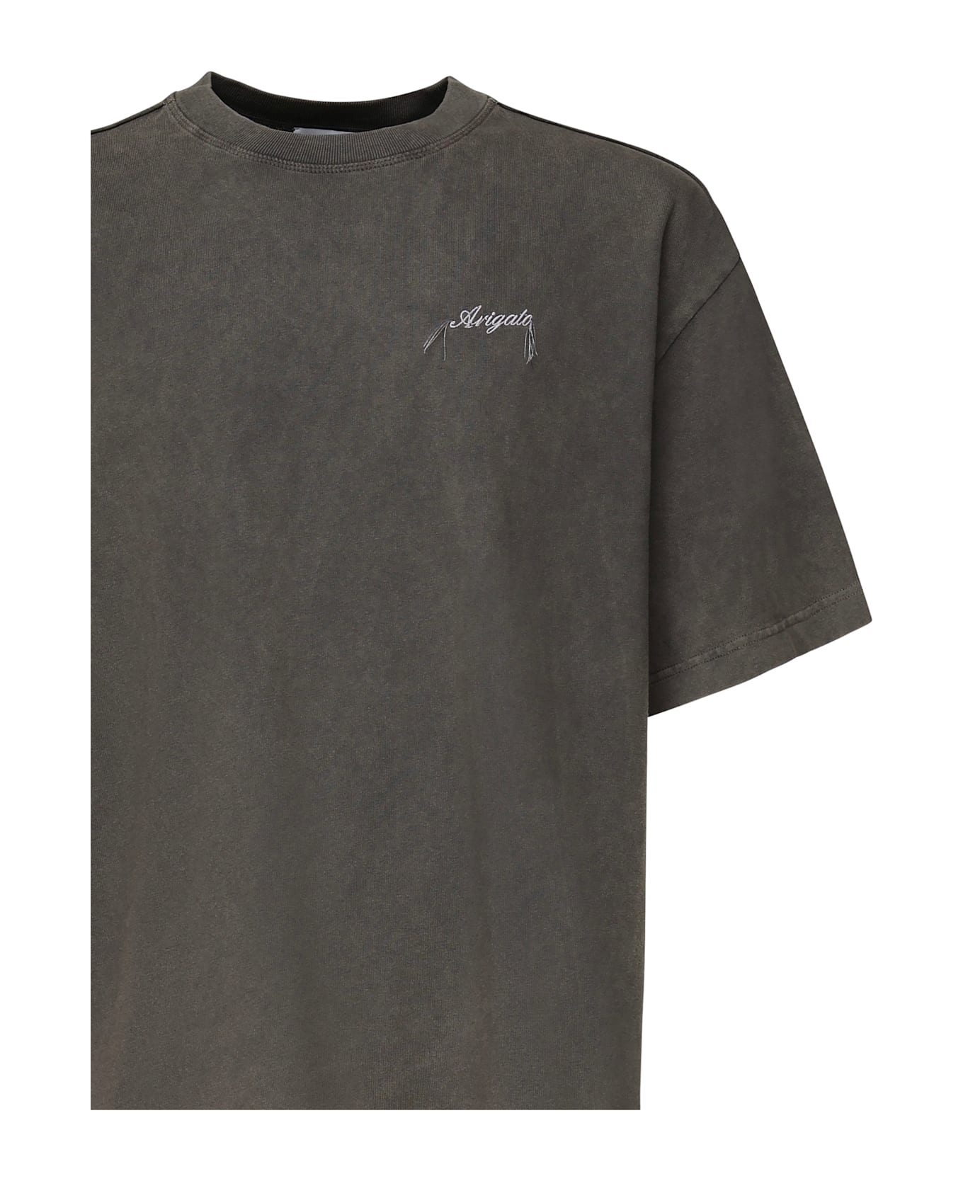 Axel Arigato T-shirt With Washed-effect Logo - Grey