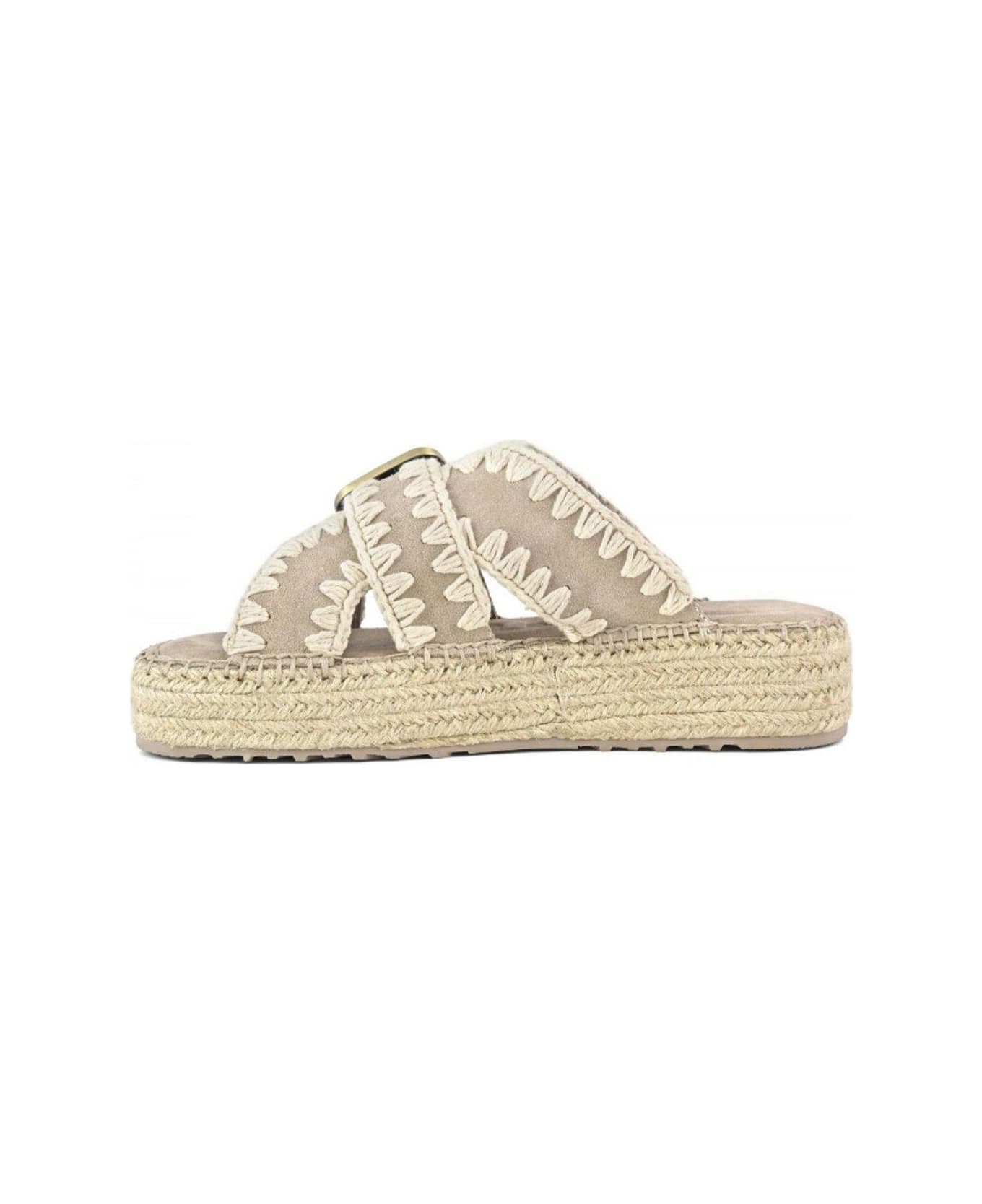 Mou Crossover Strapped Sandals - White