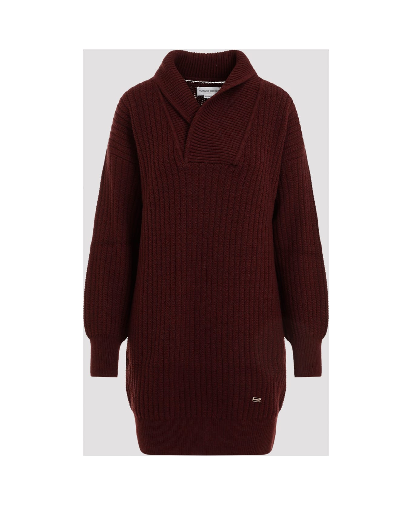 Victoria Beckham Shawl Neck Jumper Dress - Port