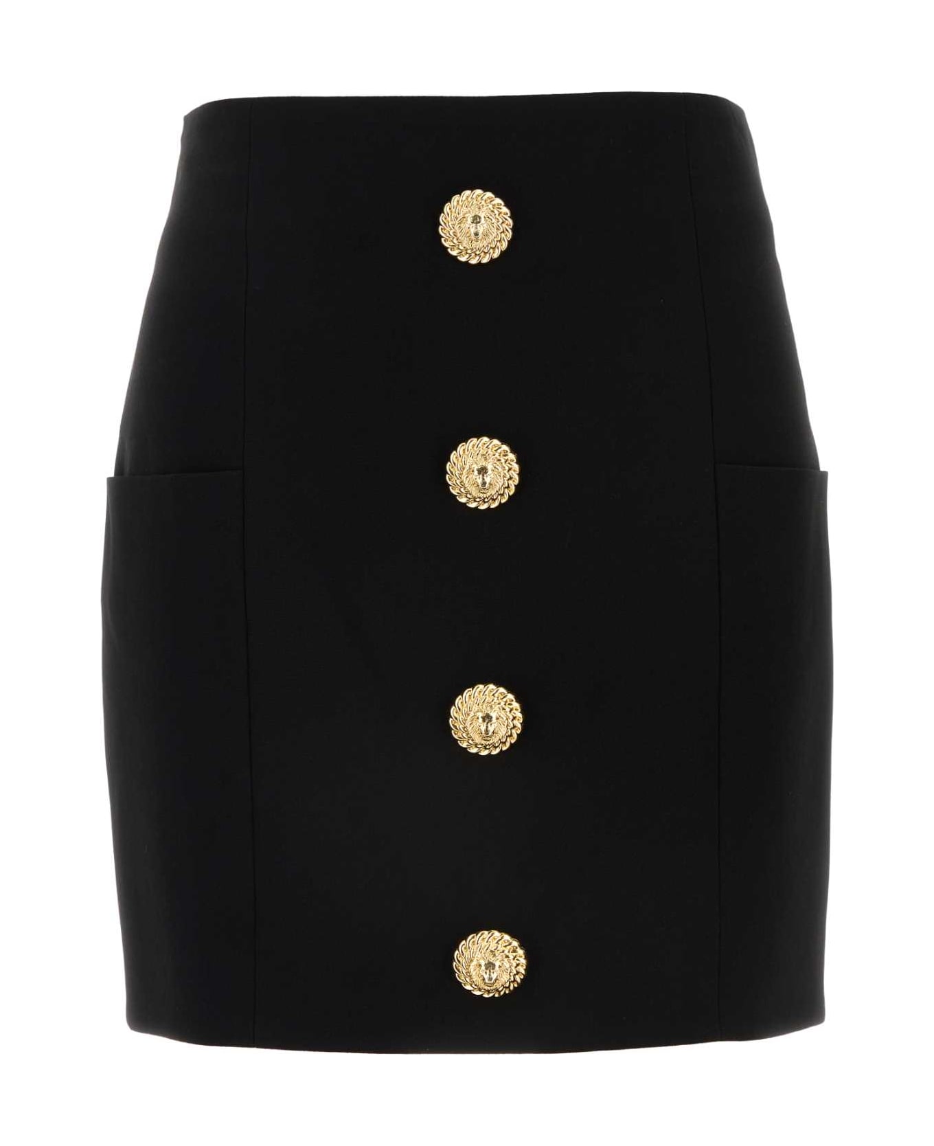 Balmain Black Crepe Mini Skirt - NOIR