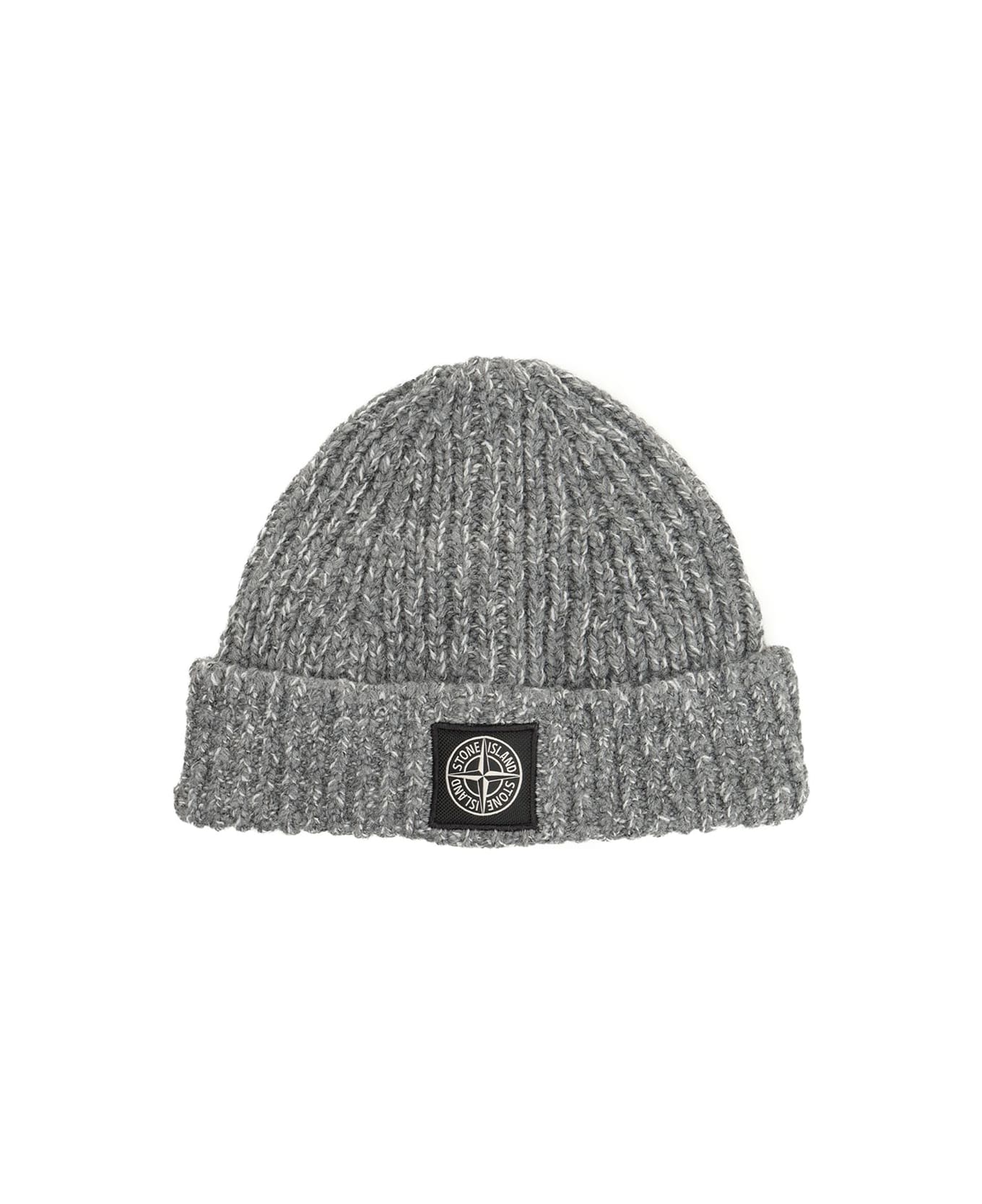 Stone Island Mouliné Wool Beanie - Grey