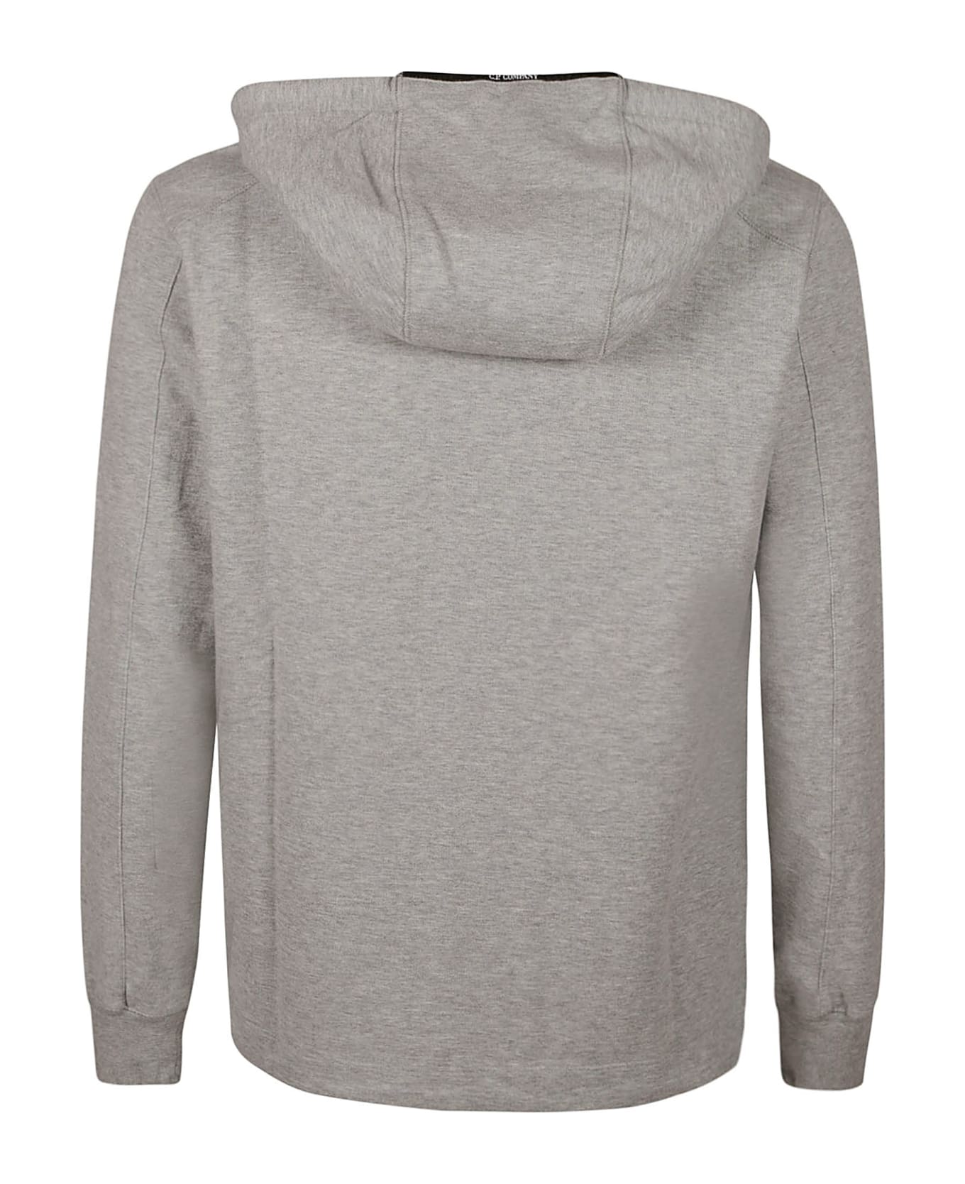 C.P. Company Light Fleece Hooded Sweatshirt - GREY MELANGE