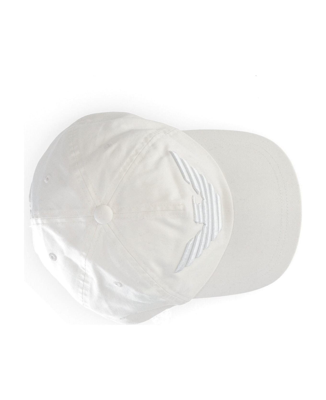 Emporio Armani Eagle White Baseball Cap - White