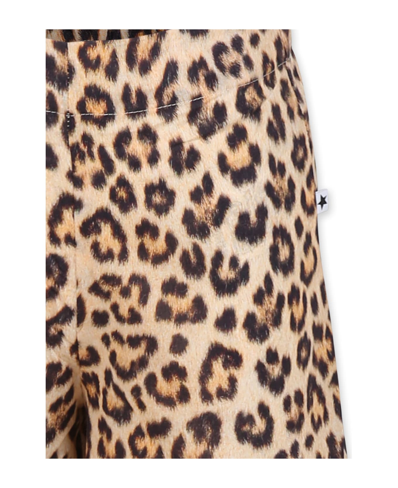 Molo Brown Top For Girl Spotted Print - Brown