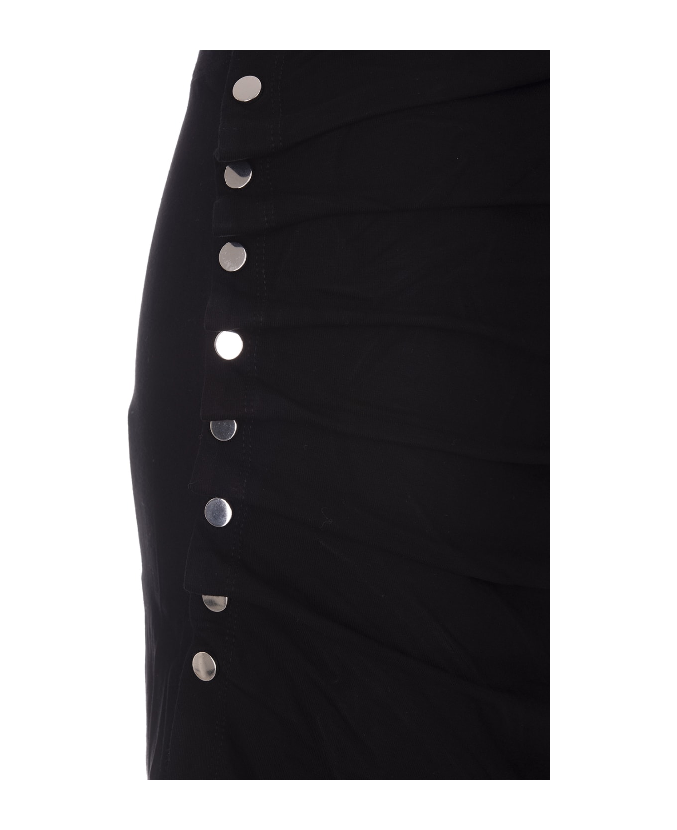 Paco Rabanne Black Stretch Jersey Pleated Mini Skirt - Nero