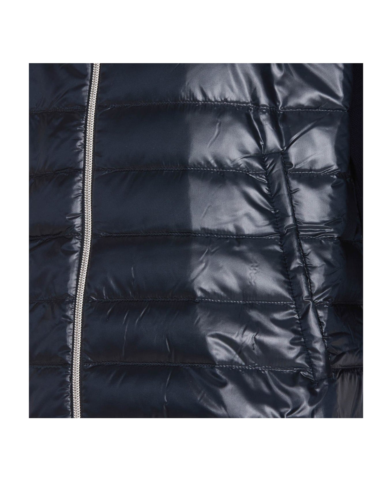 Herno Contrast-panel Hooded Padded Jacket - BLU NAVY