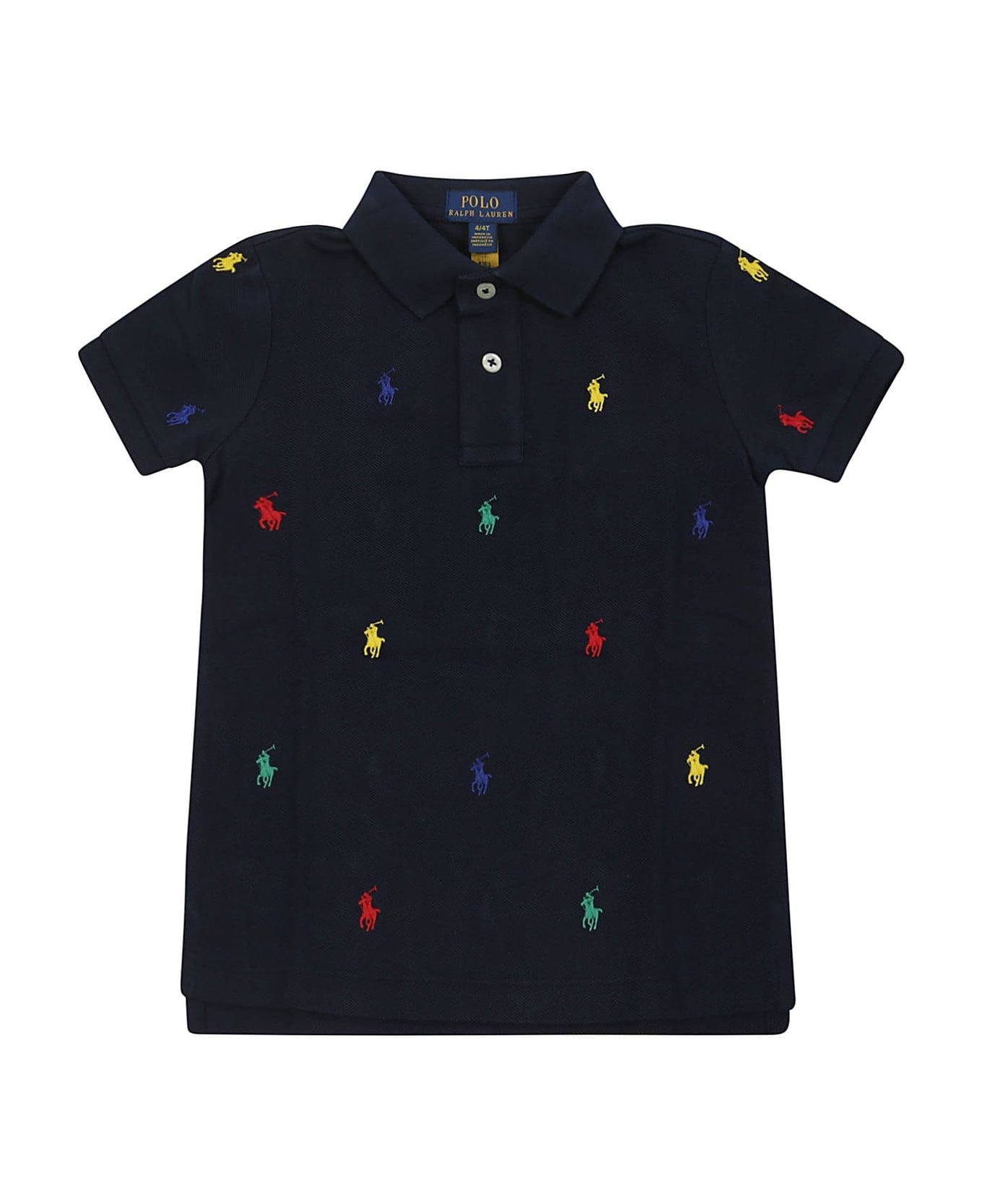 Ralph Lauren Polo Pony Embroidered Short Ssleeved Polo Shirt - Blu