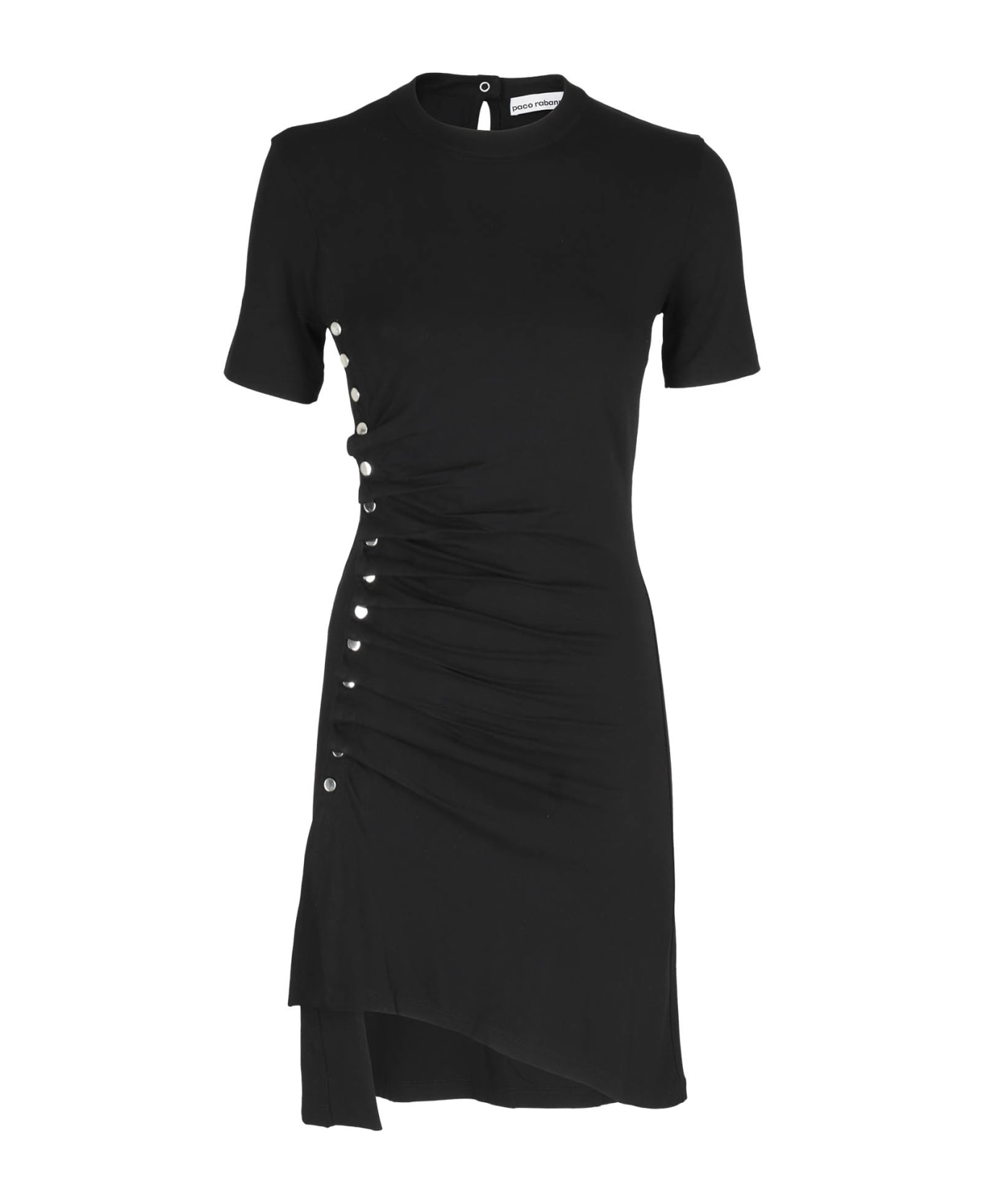 Paco Rabanne Black Mini Dress With Draping - Nero ワンピース＆ドレス