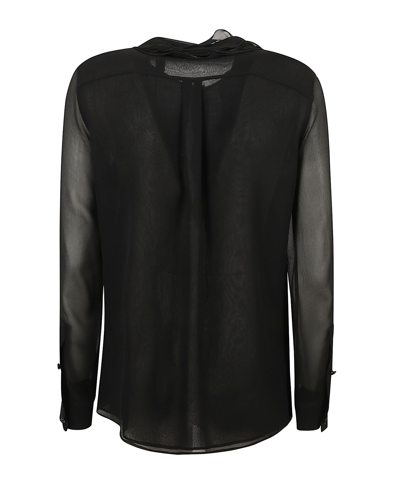 Burberry Scarfed Buttoned Blouse - Black